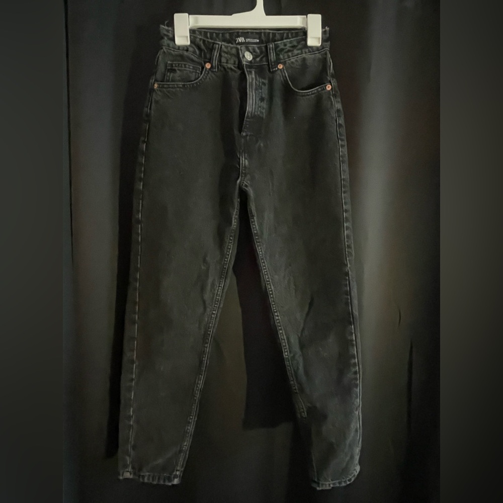 Black, Zara, boyfriend jeans